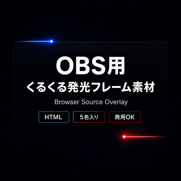 OBS用 くるくる発光フレーム / Glow Orbit Border