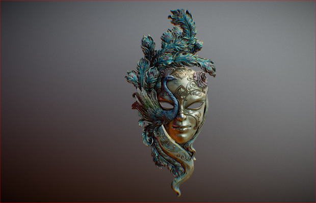ヴェネツィアマスク3D衣類3DモデルVRChat Venice Mask 3D Clothing 3D Model VRChat