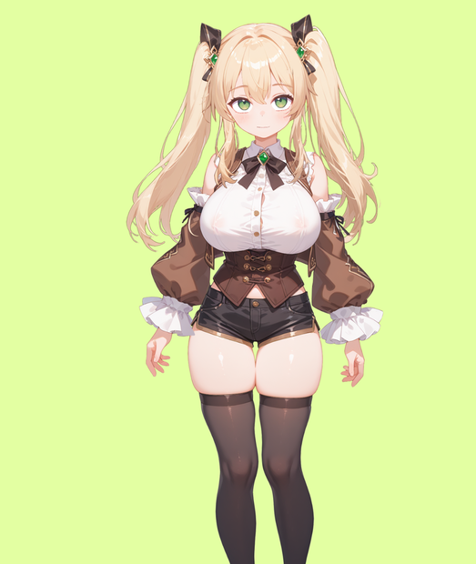 AVtuberモデルデータ【金髪ツインテール】