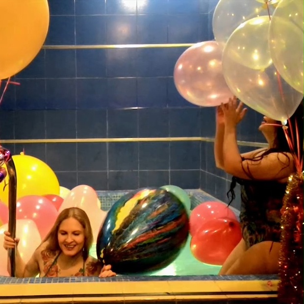 Balloon Party In The Sauna, Katya and Nathalie - fetishdreams