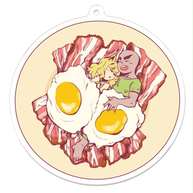 おいしいaa生活 目玉焼きアクリルキーホルダー Obaketsu Booth