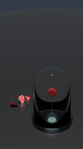 花_ガラスケース薔薇