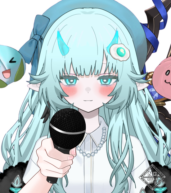 マイクをこちらに向ける素材🎤 VTuber素材/Vライバー素材/おはようVTuber/おはようVライバー/おはようVTuber素材/おはようVライバー素材 (透過素材)