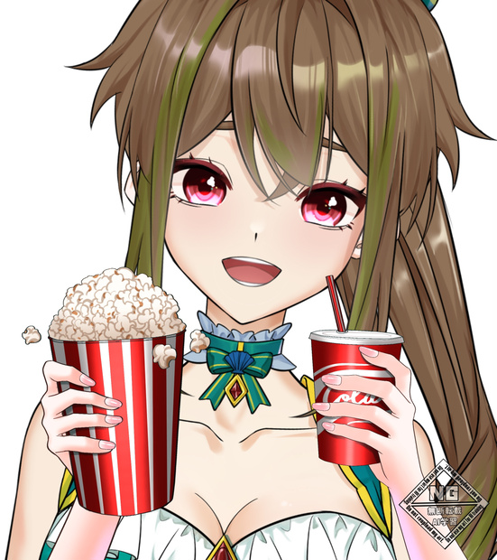 【VTuber素材】ポップコーンとコーラを持つ手の素材🍿🥤 (透過素材)
