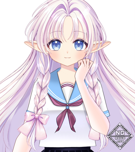 【VTuber素材】夏セーラー服の衣装素材【無償素材】(透過素材)