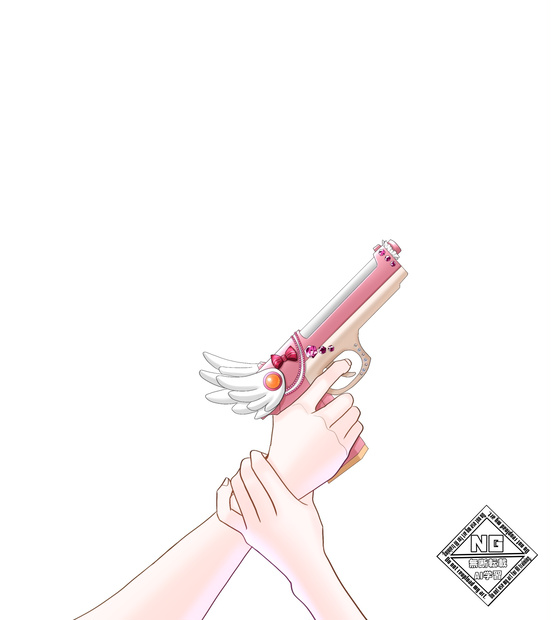 メルヘンな銃を持つ手の素材🔫💗【VTuber素材】【無償素材】(透過素材)