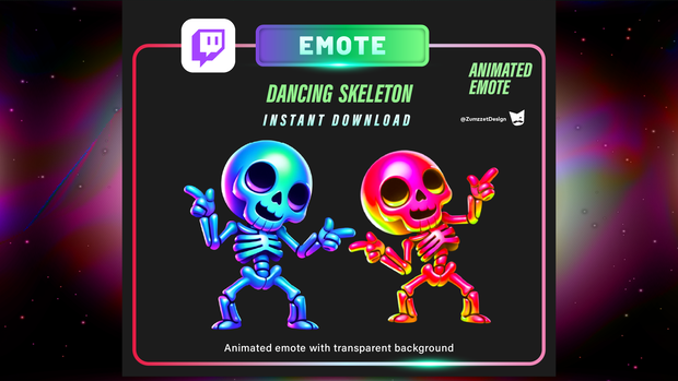 Dancing Skeleton – Animated Twitch/VTuber Emote  ダンシングスケルトン – アニメーションTwitch/VTuberエモート