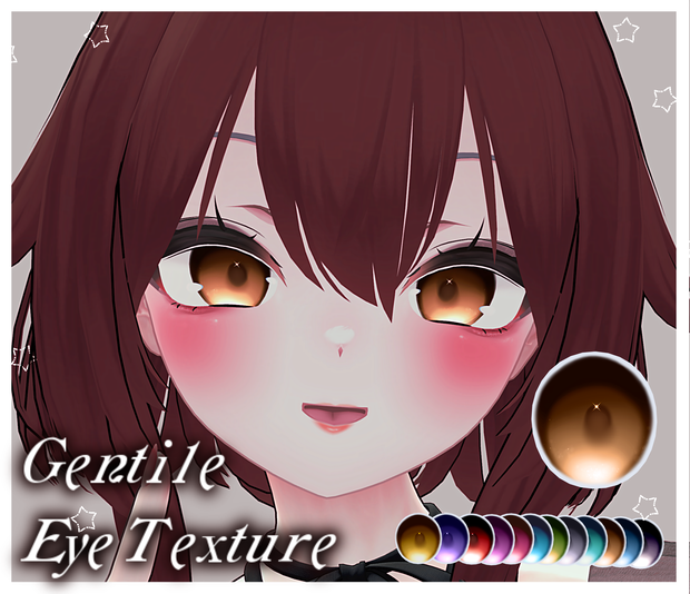 【12アバター対応 / 12 Compatible Avatars】[Gentile EyeTexture + Emission]