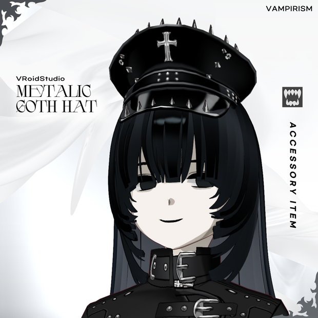 Metallic goth hat [VRoid]