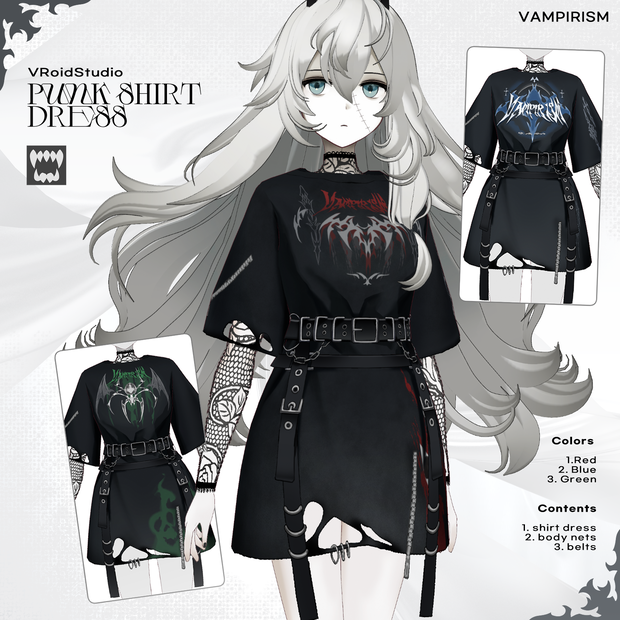 Punk shirt dress [VRoid]