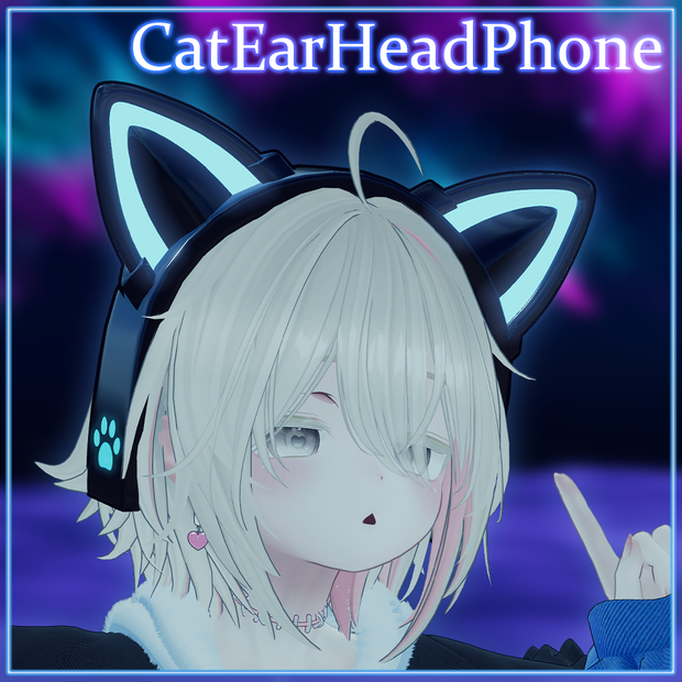 【VRChat想定】CatEarHeadPhone【猫耳ヘッドホン】