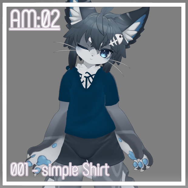 【シャロ対応 シャツ】AM:02-001_Simple Shirt【3Dモデル】