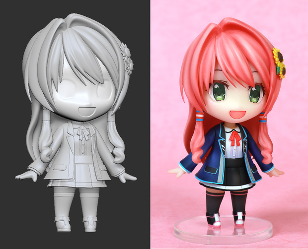 【DL版】ガレージキット 鮎川ひより デフォルメVer.（3Dプリンター用データダウンロード版）　Ayukawa Hiyori garage kit (downloadable version for 3D printer)