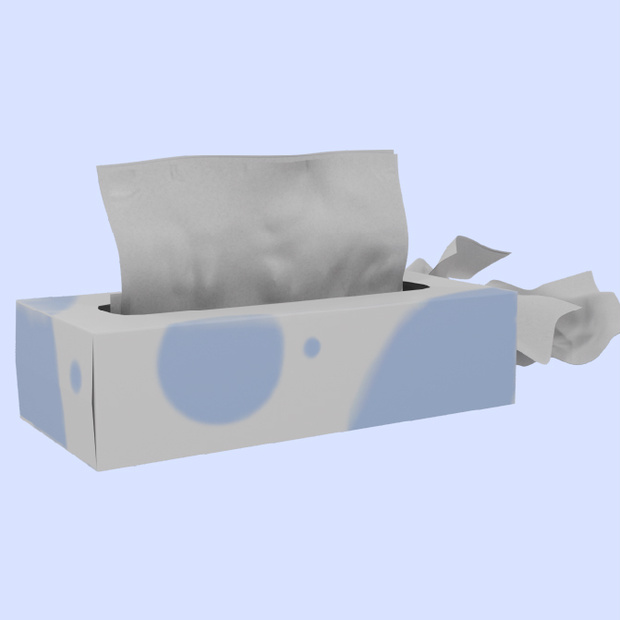 【無料版あり】シンプルなティッシュと紙ゴミの3Dモデル