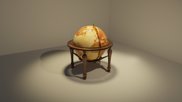 ３Ｄオブジェクトデータ【globe1】アンティーク風 地球儀