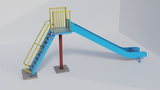 3DCG【sliding_bed】滑り台　すべり台　公園　遊具