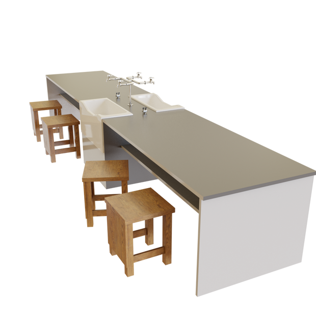 3DCG【school_science_desk】理科室の机　椅子セット