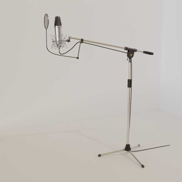 3DCG【mic_stand_set】マイクスタンドセット