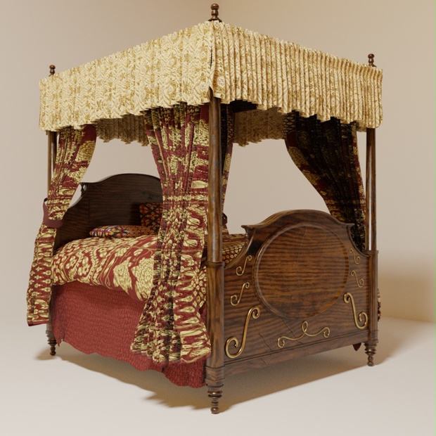 3DCG【victorian_bed2】天蓋ベッド ビクトリアン風 - hiromu