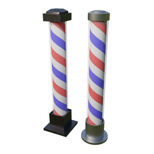 3DCG【barber_pole】サインポール　床屋