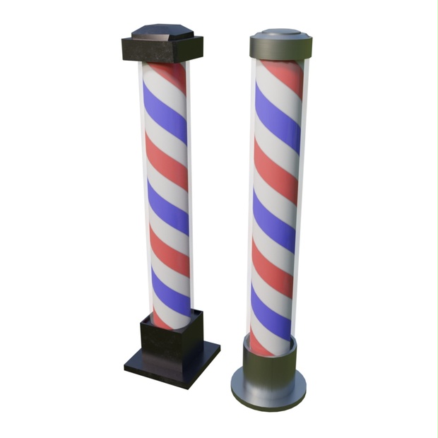 3DCG【barber_pole】サインポール 床屋 - hiromu-3dcg - BOOTH