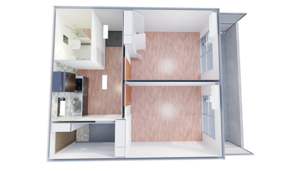3DCG【2DK_room】部屋モデル 2DK