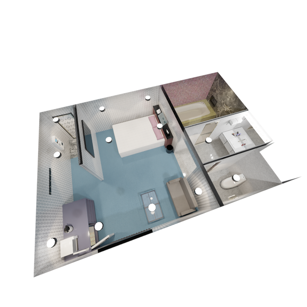 3DCG【hotel_room】ホテル 内装