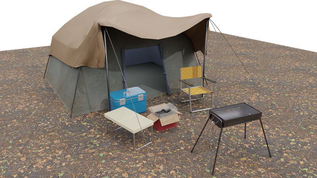 3DCG【camp_set】キャンプ　7点セット 