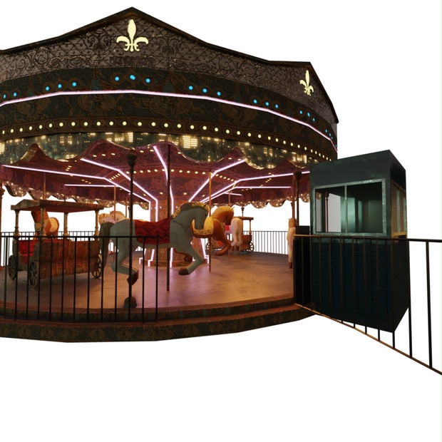 3DCG【Merry-go-round】メリーゴーランド 遊園地