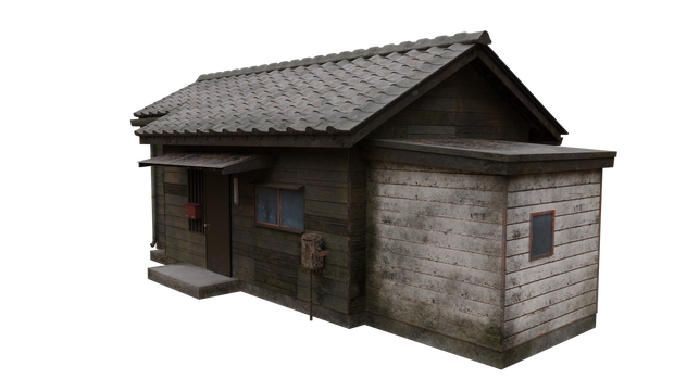 3DCG【jp_retro_house】古い平屋の家