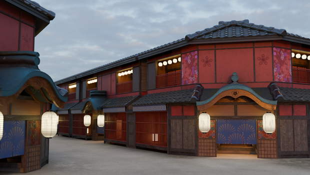【3DCG】遊郭建物セット
