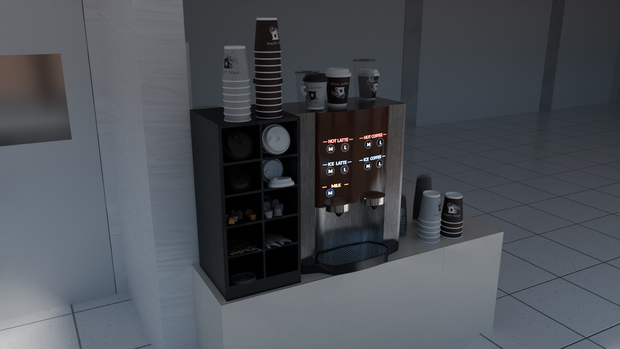 【3DCG】コンビニ　コーヒーマシンセット