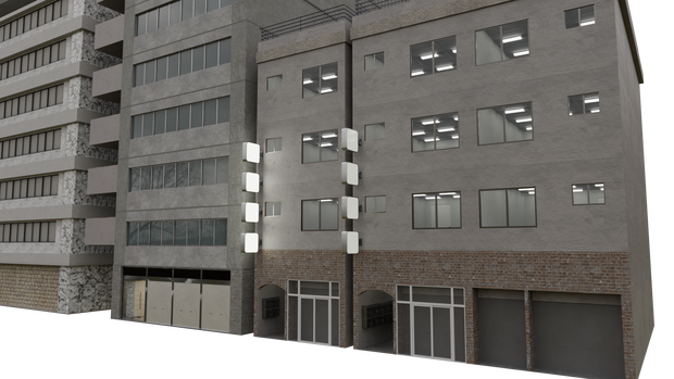 【3DCG】雑居ビル4種セット
