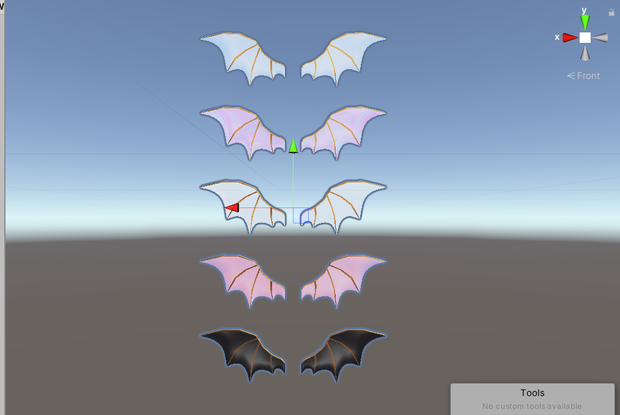 VRChat想定　アバター用　Devil`s wing　5種アセット