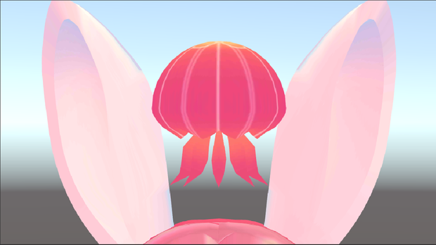 VRChat想定　追従型ペット　ふわふわお散歩クラゲ