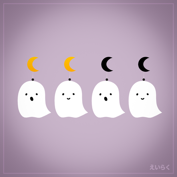 【VRChat想定】三日月幽霊イヤリング Moon Ghost Earring