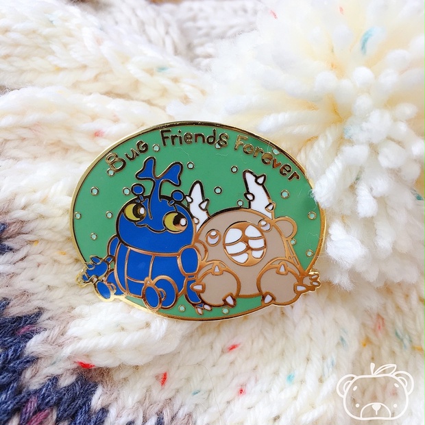 ヘラクロスとカイロス 虫フレンズ ピンバッジ - micannn - BOOTH