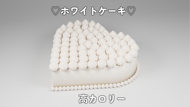 高カロリー(ハイポリゴンすぎる)ホワイトケーキ【3Dモデル】