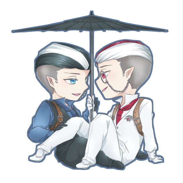 白黒無常相合傘アクキー レクイエム 推しをお金で殴りたい Booth