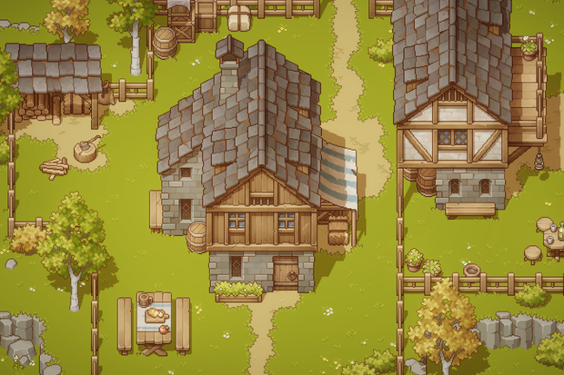 ドット絵のトップダウン素材集～村～