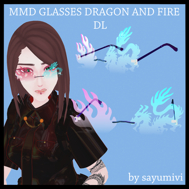 [VRChat + MMD] Glasses Dragon And Fire DL