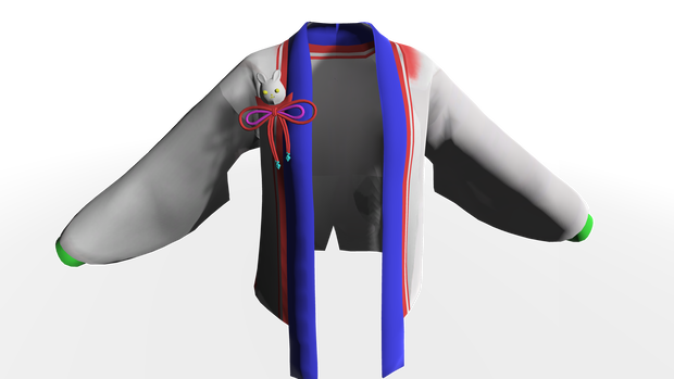 Anime Clothing Asset: Hanfu Jacket with Sleeves & Bunny Accessory (FBX)