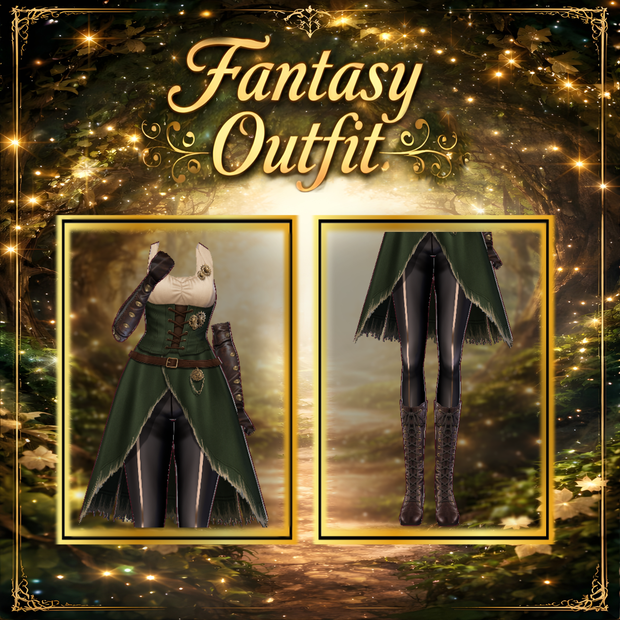 Sylvara VRoid Fantasy Dress for Female | VRoid Studio Outfit | Anime Style