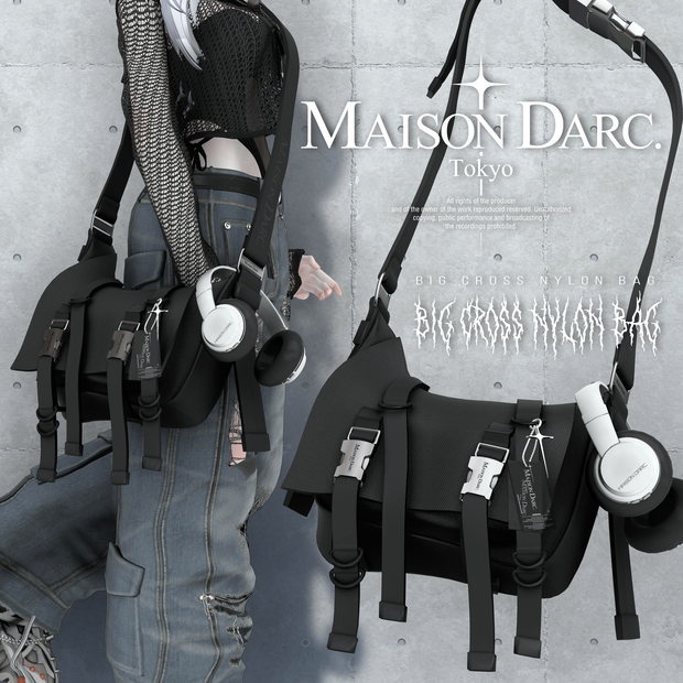 ♞ BIG CROSS NYLON BAG ♞