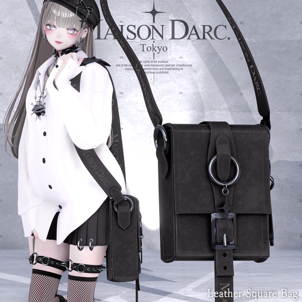 ♘LEATHER SQUARE BAG♘