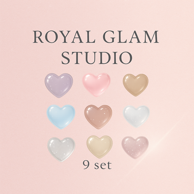 Royal Glam Studio – Jelly Crystal Heart 9set