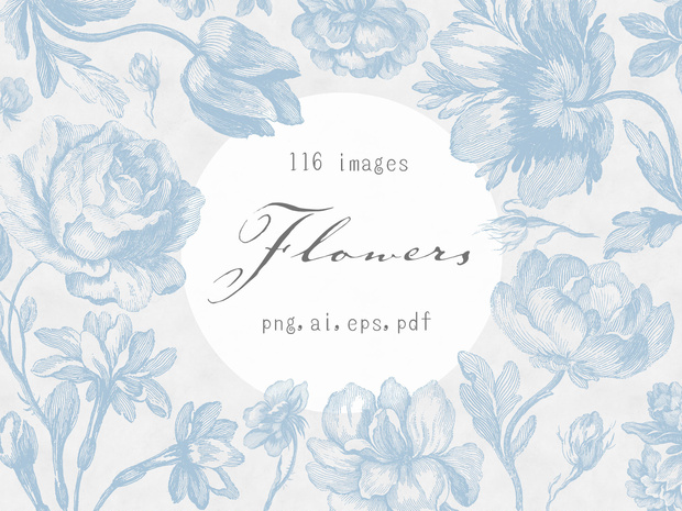 【ベクター】Flowers いろんなお花のクリップアート【png】