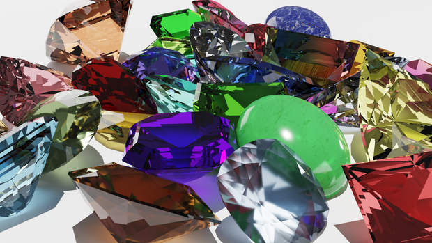 【３Dモデル】宝石　カット３０種+マテリアル３０種