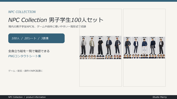 NPC Collection 男子学生100人セット