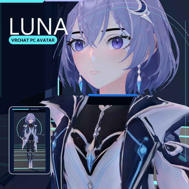 【VRChat PC向け】3Dアバター LUNA（ルナ）